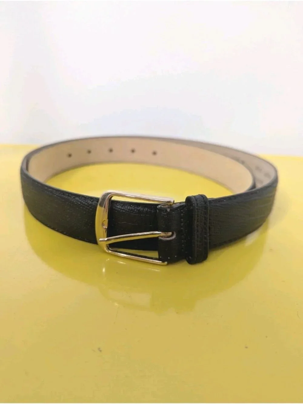 Leather Belt Black Size 38 Made in USA 1